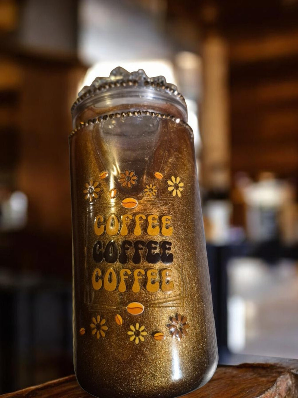 Coffee Theme Snow Globe Tumbler