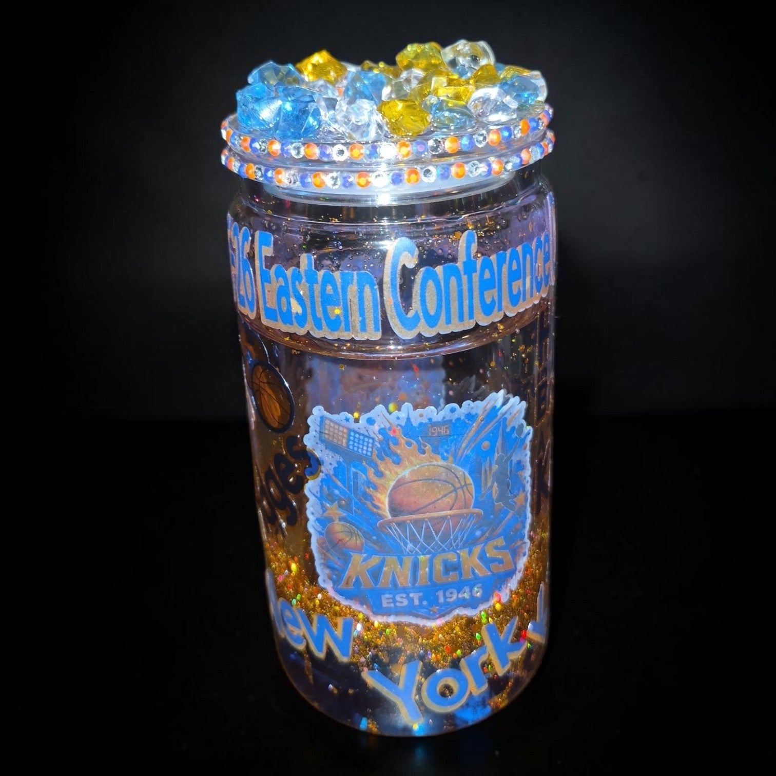 Knicks 2026 Eastern Conference Champs Snow Globe Tumbler/ 25-26 NBA Champs Limited Edition-Limited Amount